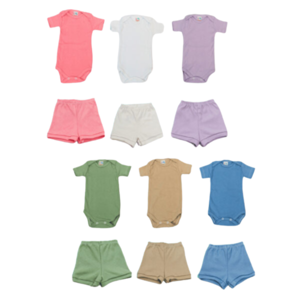 kit 3 body 3 short tapa fralda suedine