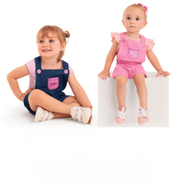 jardineira de moletinho jeans