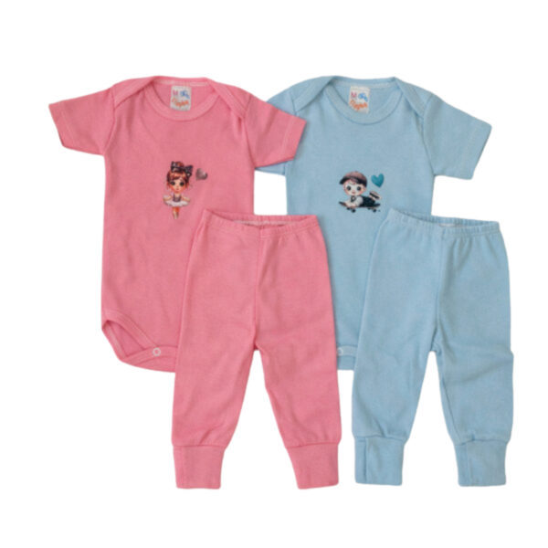 body manga curta estampado + mijão