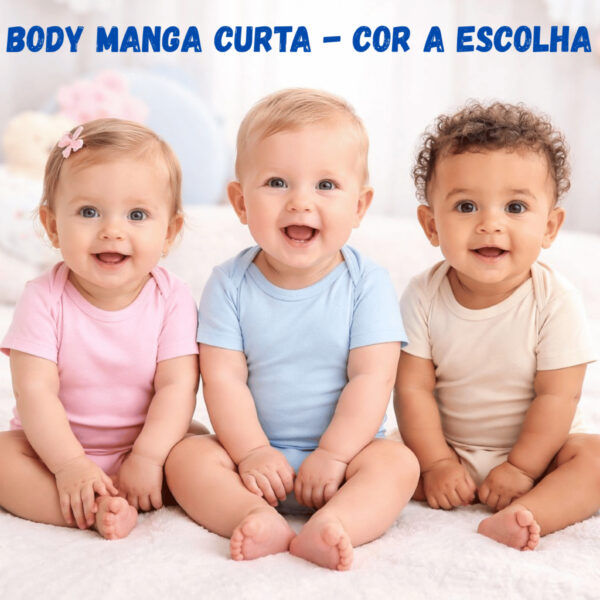 body manga curta 100% algodão suedine escolha a cor enxoval de bebe verão saída maternidade